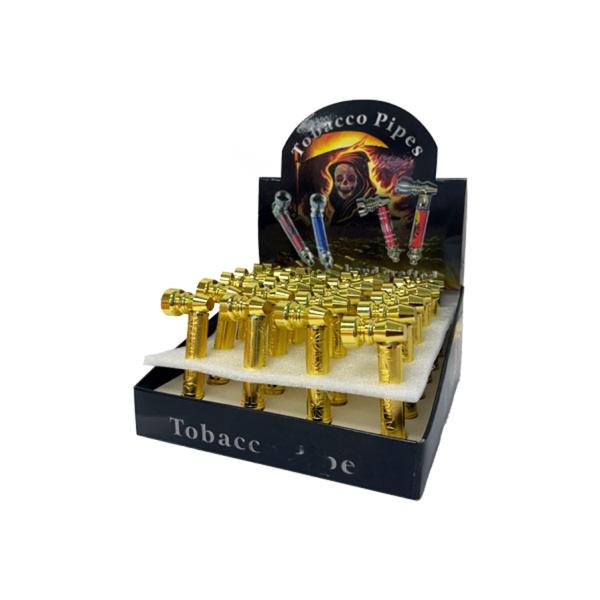 24 x Pipe Metal Pipe HX255L-G PK 12 Display Gold – GS0528