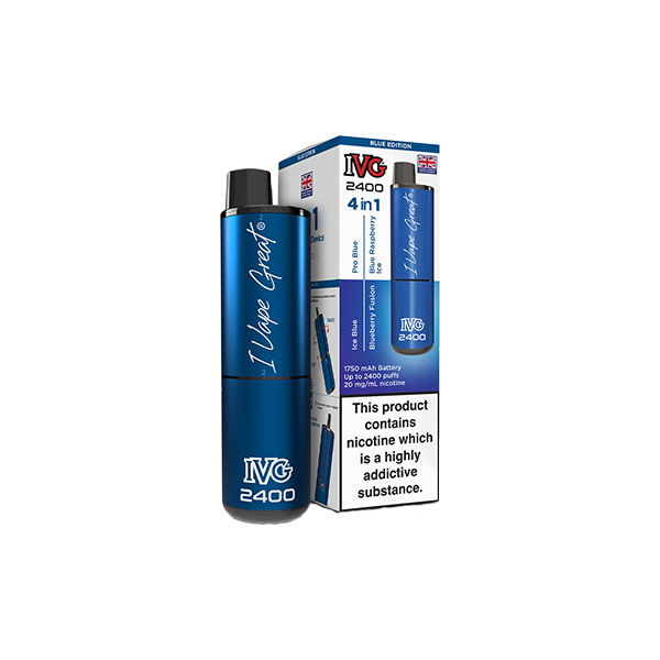 20mg IVG 2400 4 in 1 Multi Edition Rechargeable Pod Vape Kit 2400 Puffs
