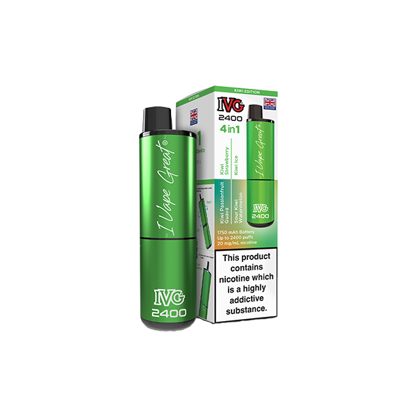 20mg IVG 2400 4 in 1 Multi Edition Rechargeable Pod Vape Kit 2400 Puffs