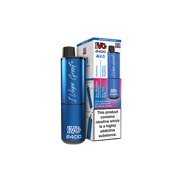 20mg IVG 2400 4 in 1 Multi Edition Rechargeable Pod Vape Kit 2400 Puffs