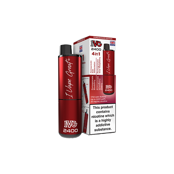 20mg IVG 2400 4 in 1 Multi Edition Rechargeable Pod Vape Kit 2400 Puffs