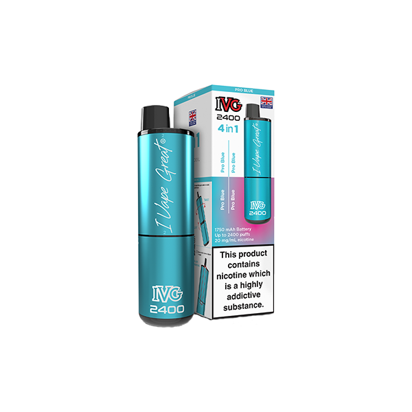 20mg IVG 2400 4 in 1 Pod Rechargeable Vape Kit 2400 Puffs