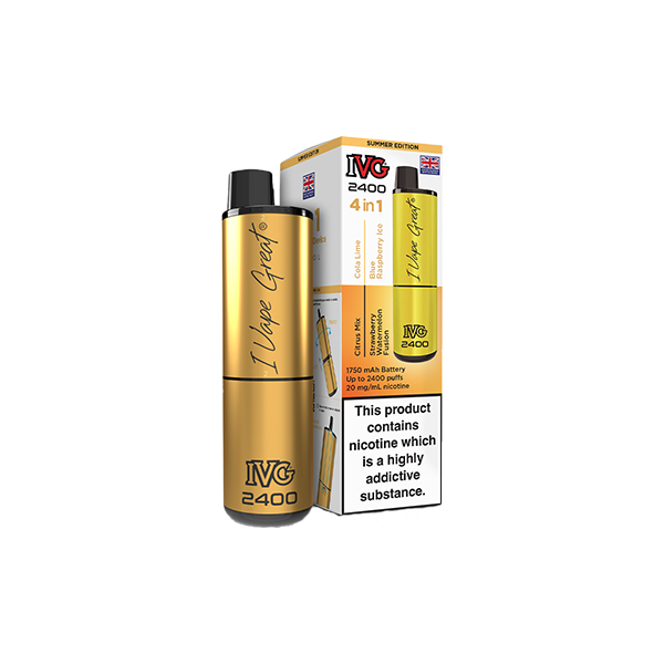 20mg IVG 2400 4 in 1 Multi Edition Rechargeable Pod Vape Kit 2400 Puffs