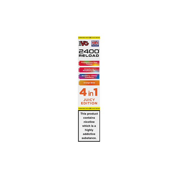 20mg IVG 2400 Reload Multi Edition Prefilled Pods 2ml 2400 Puffs - 4 Pcs