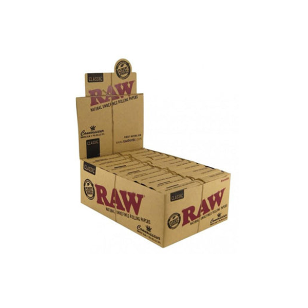 24 Raw Classic Connoisseur King Size Slim Rolling Papers + Pre-Rolled Tips