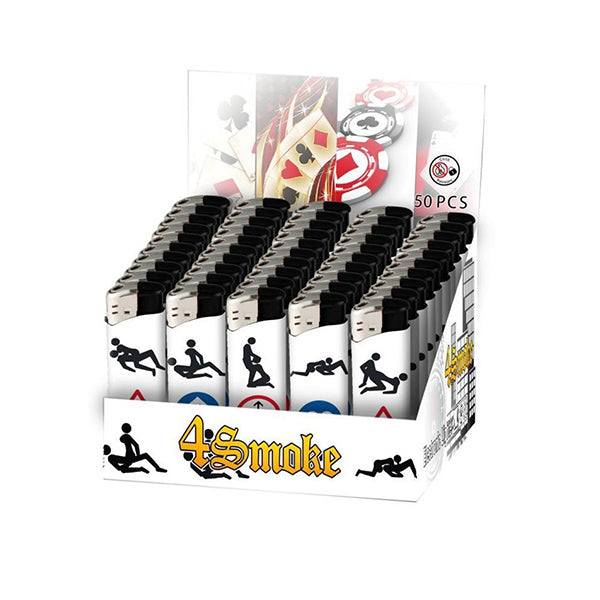 50 x 4Smoke Electronic Printed Lighters - YZ218DK