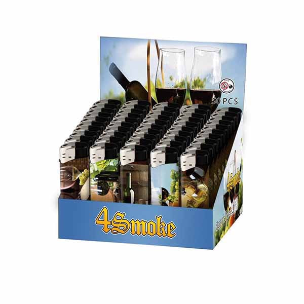 50 x 4Smoke Electronic Printed Lighters - YZ218DK