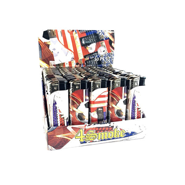 50 x 4Smoke Electronic Printed Lighters - YZ218DK