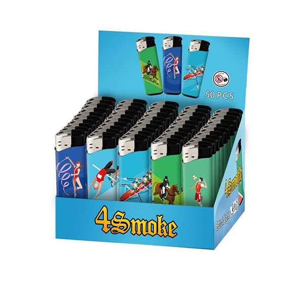 50 x 4Smoke Electronic Printed Lighters - YZ218DK