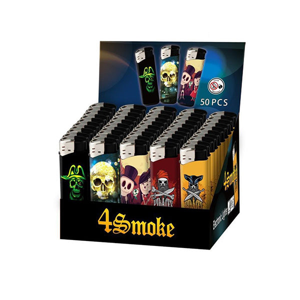 50 x 4Smoke Electronic Printed Lighters - YZ218DK