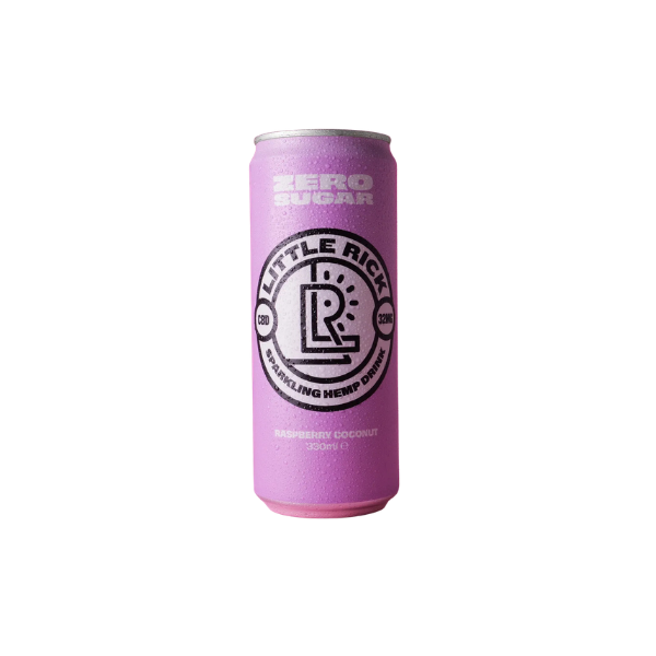 24 x Little Rick 32mg CBD Sparkling Zero Sugar 330ml Raspberry Coconut