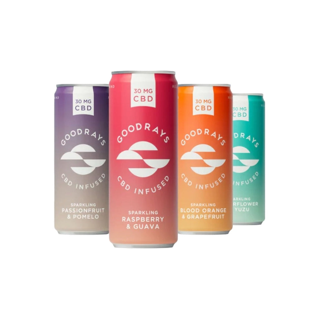 12 x Goodrays 30mg CBD 4 Geschmacksrichtungen 250ml Dosen