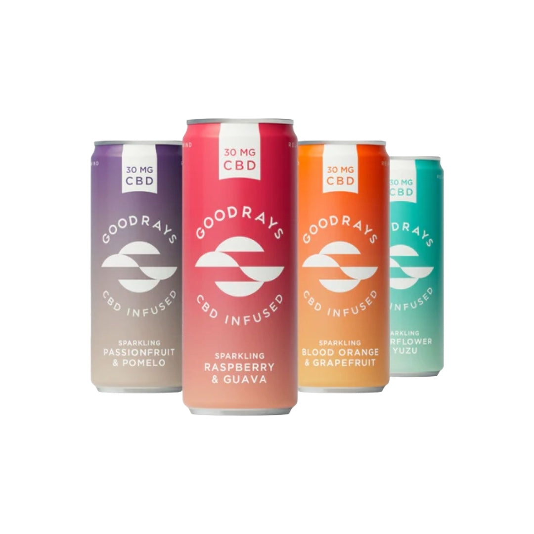 12 x Goodrays 30mg CBD 4 Geschmacksrichtungen 250ml Dosen