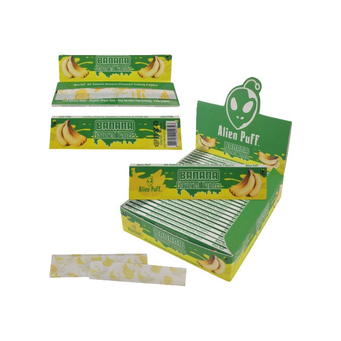 Alien Puff Banana Flavour King Size Papers - 25 Booklets (HPF2805)