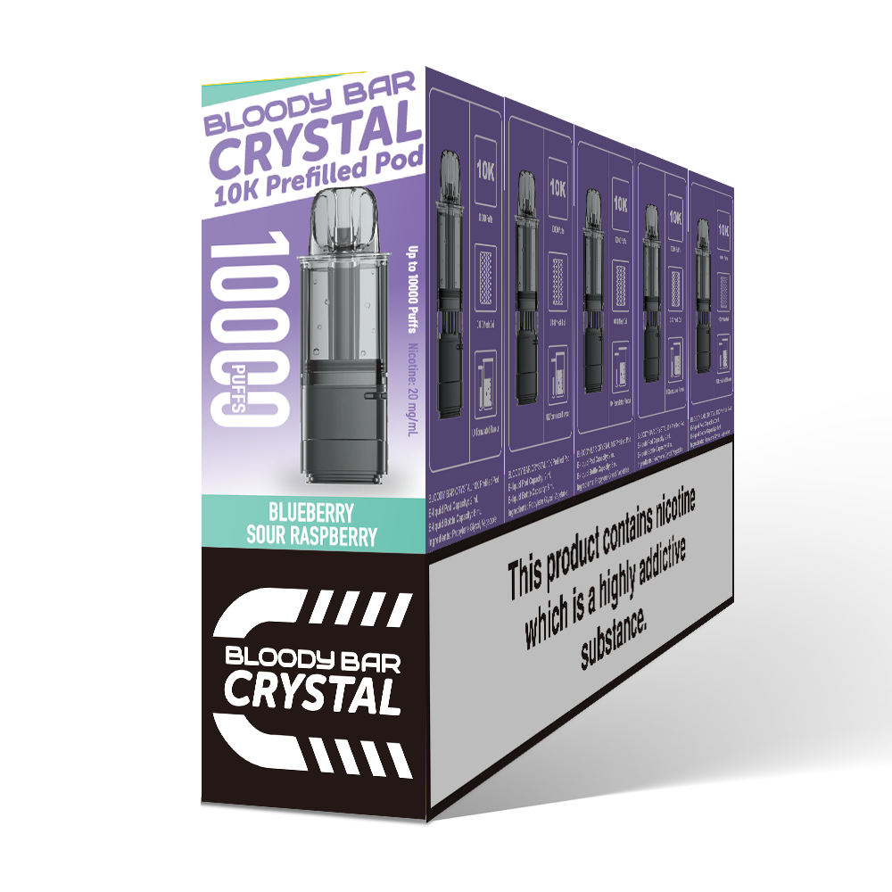 20mg Bloody Bar Crystal 10K Prefilled Pod 10000 Puffs - 1 Pc