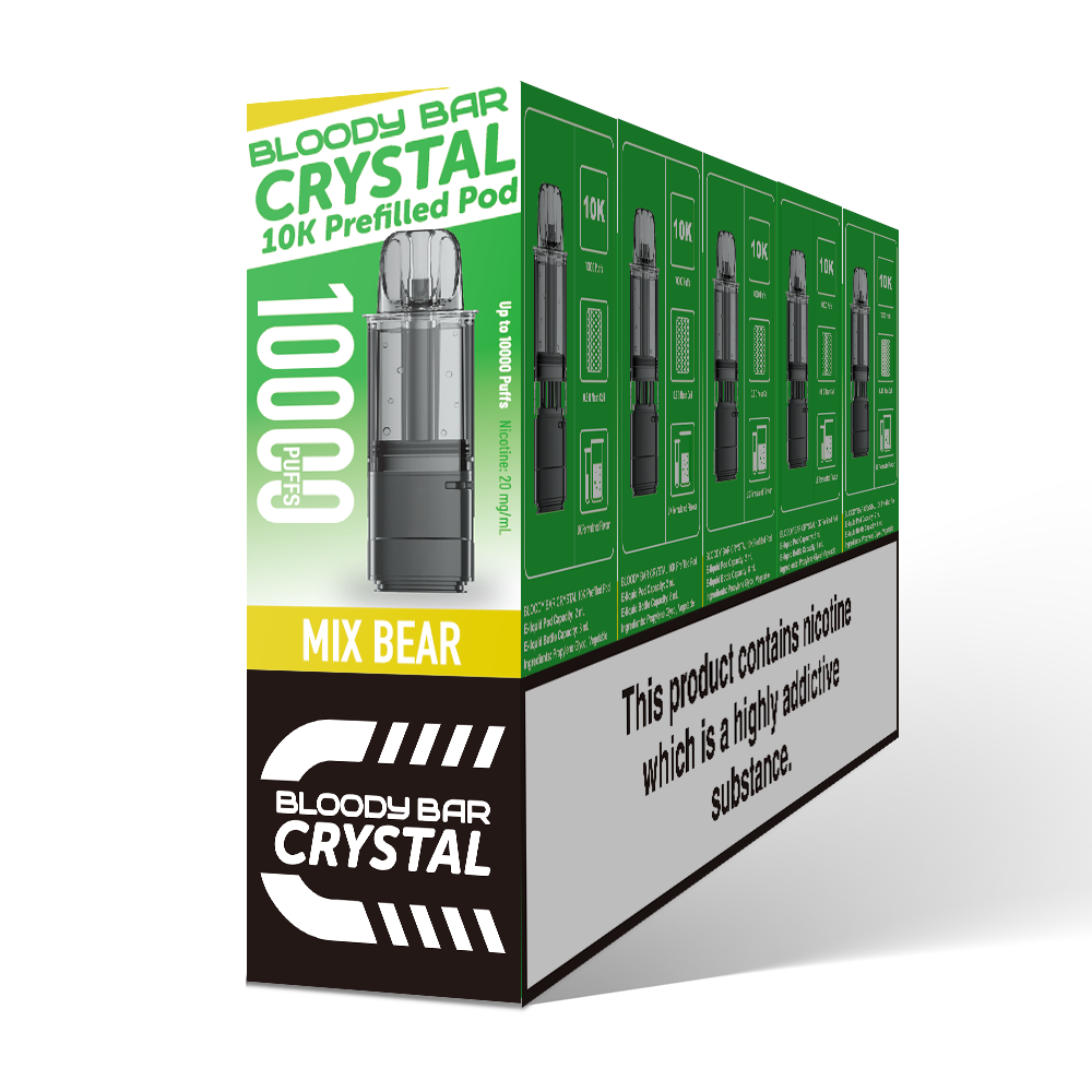 20mg Bloody Bar Crystal 10K Prefilled Pod 10000 Puffs - 1 Pc