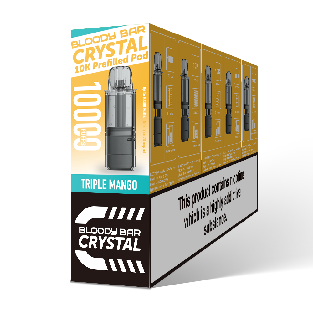 20mg Bloody Bar Crystal 10K Prefilled Pod 10000 Puffs - 1 Pc