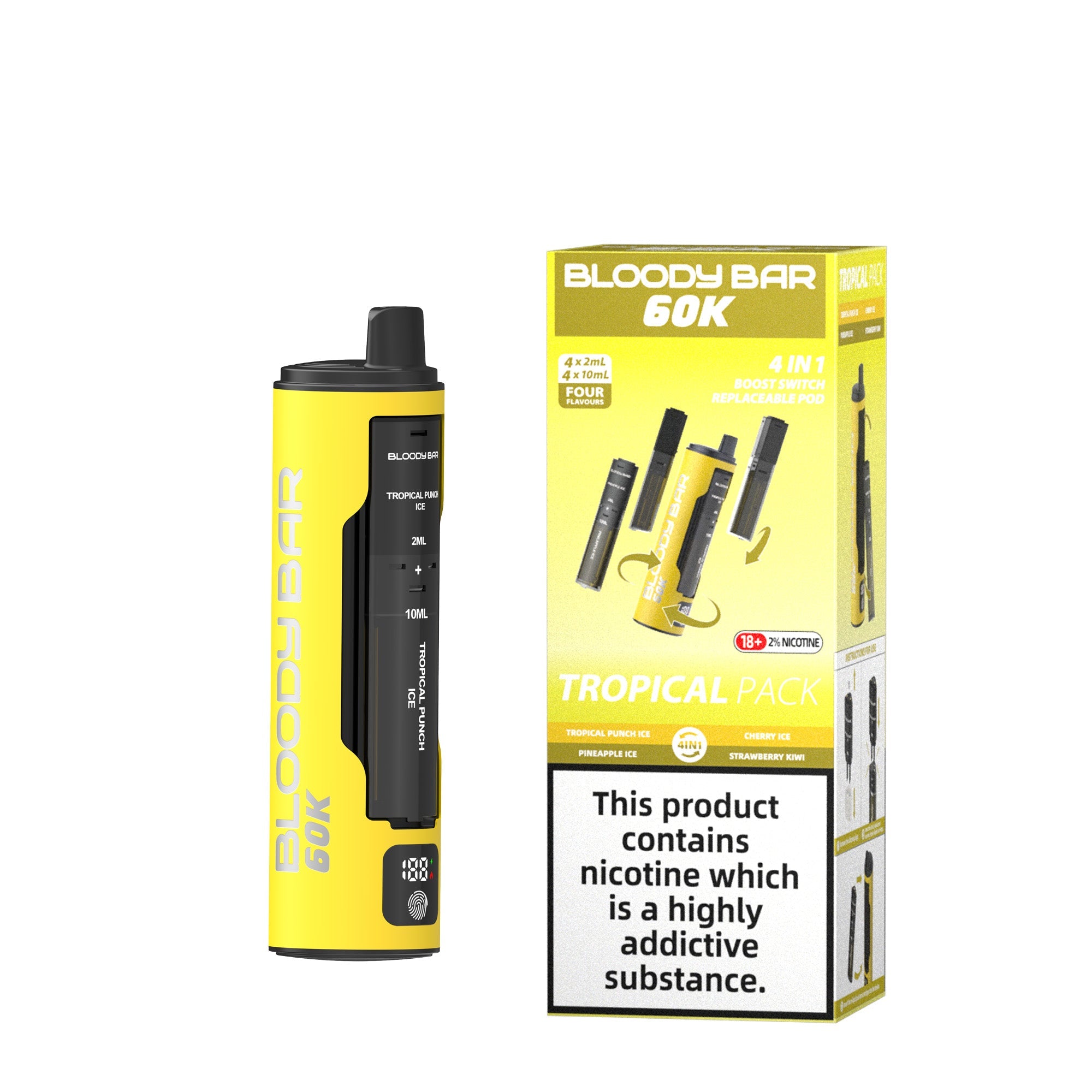 20mg Bloody Bar 60K 4 in 1 Prefilled Pod Vape Kit 60000 Puffs - 1 Pc