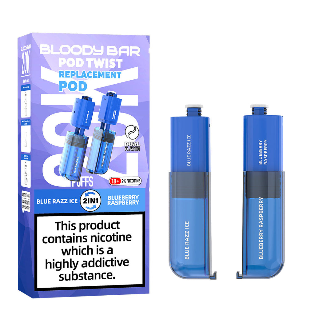 20mg Bloody Bar 20K Twist Prefilled Replacement Pods 20000 Puffs - 2 Pcs