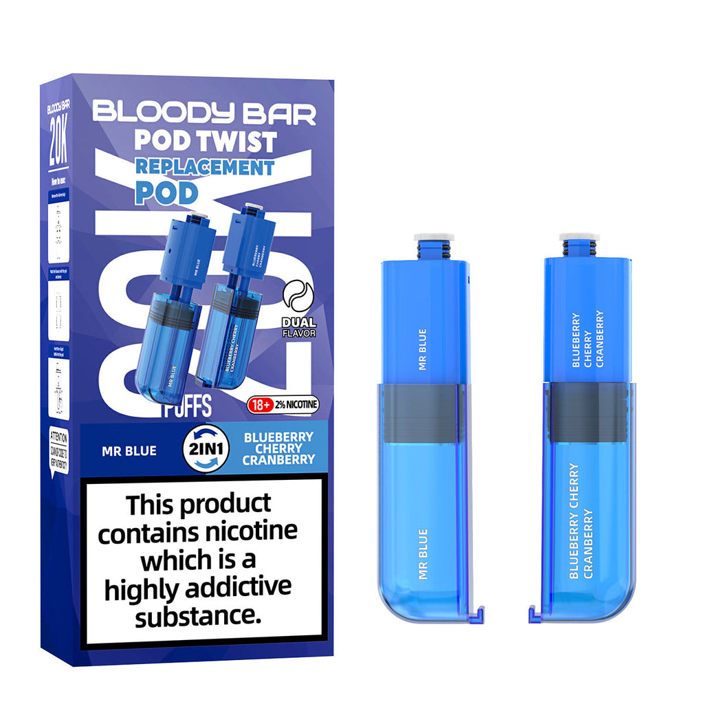 20mg Bloody Bar 20K Twist Prefilled Replacement Pods 20000 Puffs - 2 Pcs