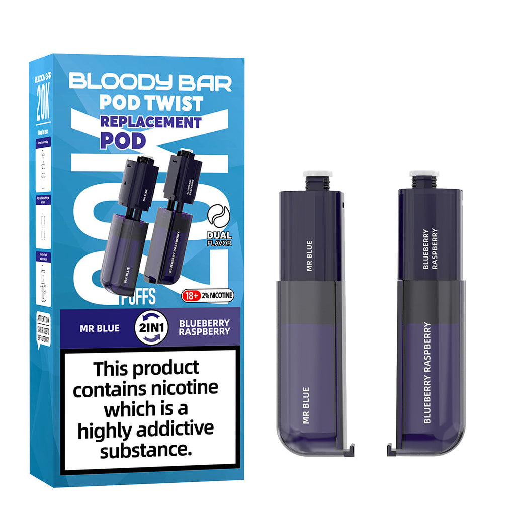 20mg Bloody Bar 20K Twist Prefilled Replacement Pods 20000 Puffs - 2 Pcs