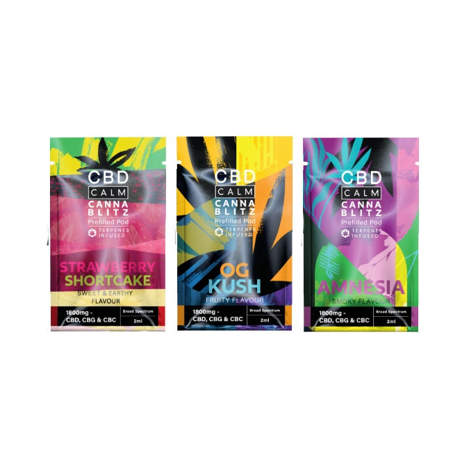 CBD Calm CANNABLITZ 1800mg CBD + CBG + CBC Prefilled Pod
