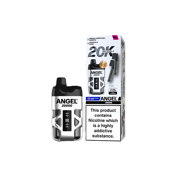 20mg Angel 20000 by Vapes Bars Duel Prefilled Pod Vape Kit 20000 Puffs