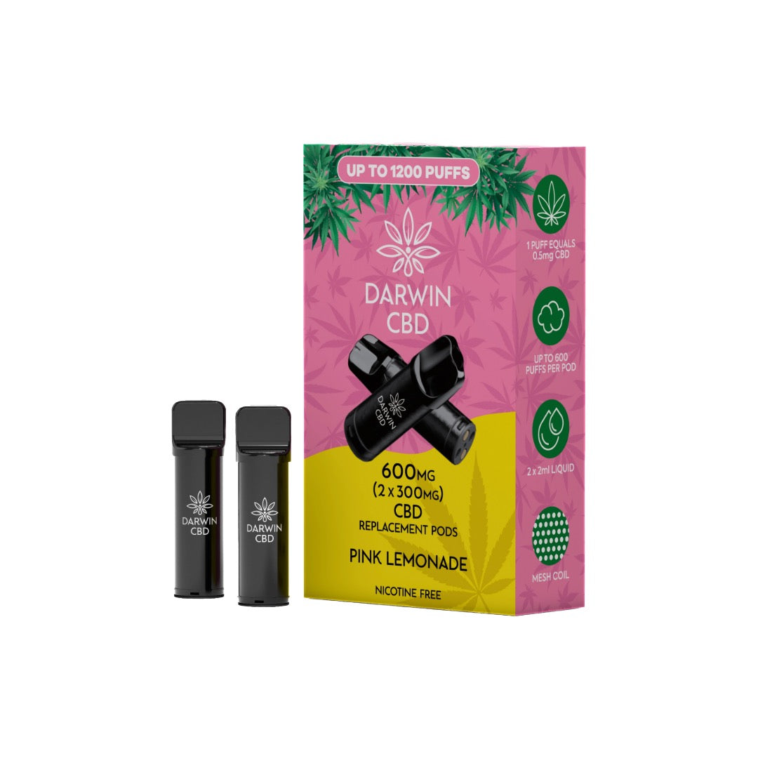 600mg Darwin CBD Prefilled Replacement Pods 1200 Puffs - 2 Pcs