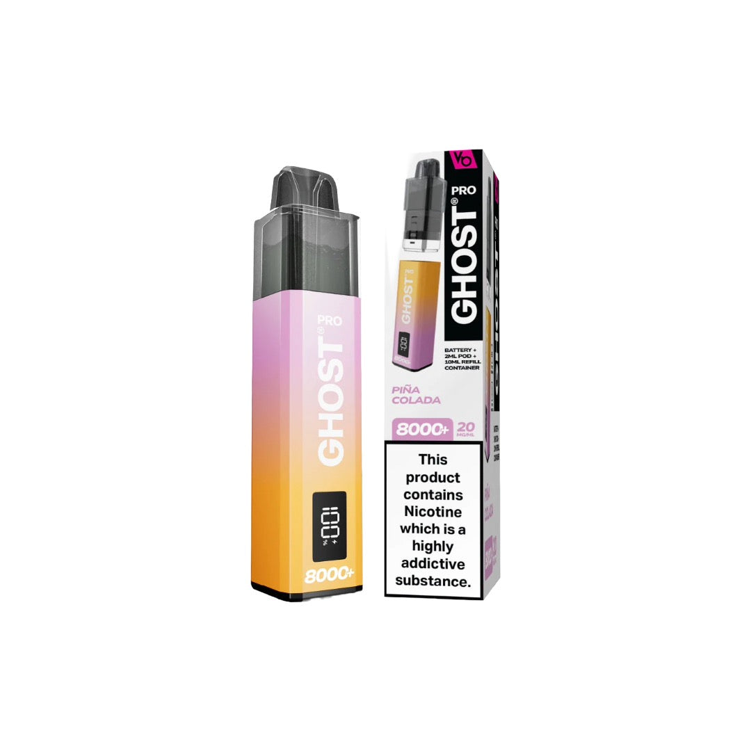 20mg Ghost Pro 8000+ By Vapes Bars Prefilled Pod Vape Kit