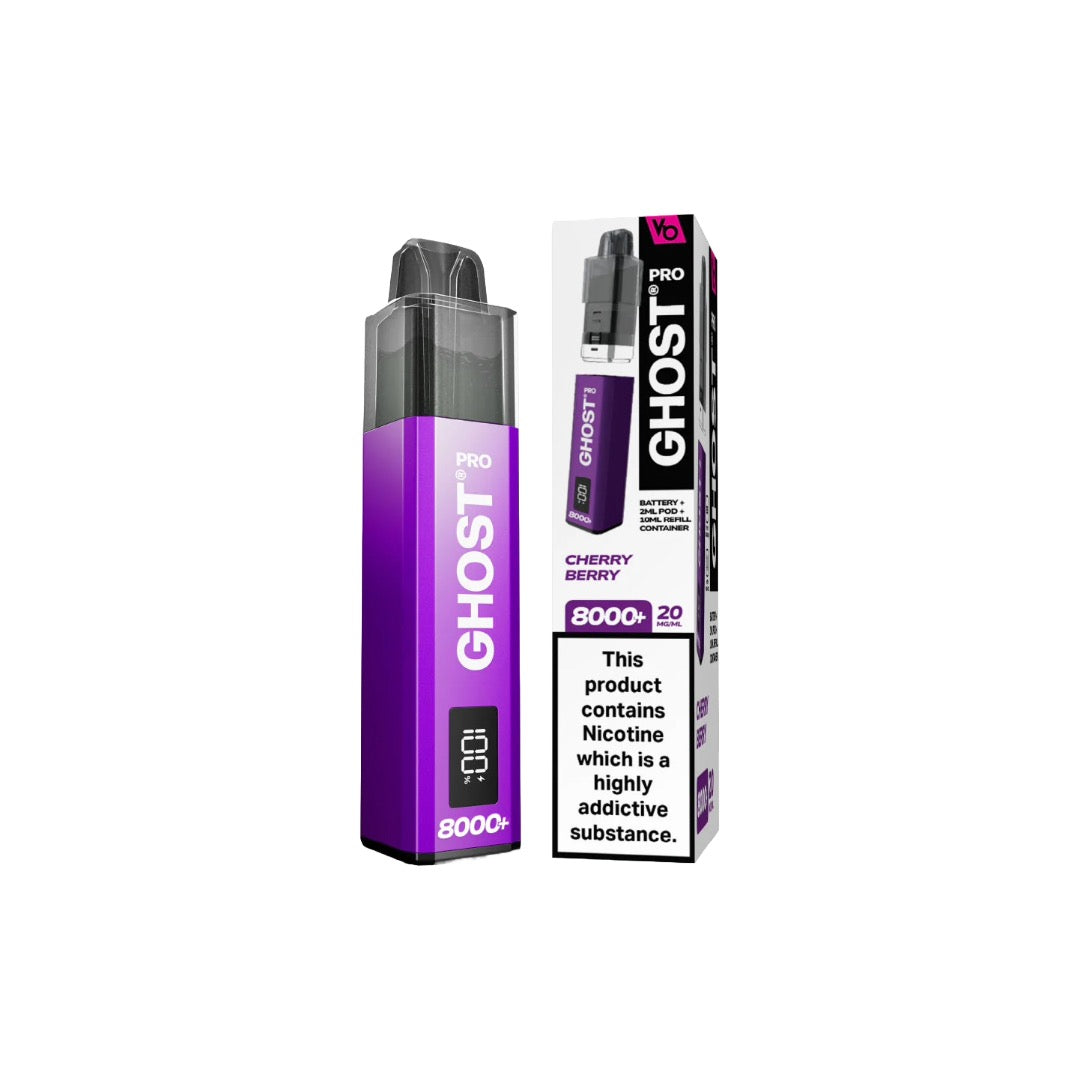 20mg Ghost Pro 8000+ By Vapes Bars Prefilled Pod Vape Kit