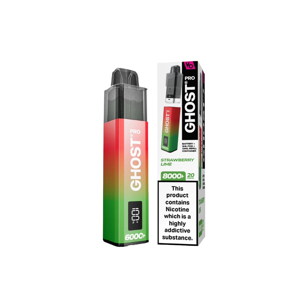 20mg Ghost Pro 8000+ By Vapes Bars Prefilled Pod Vape Kit