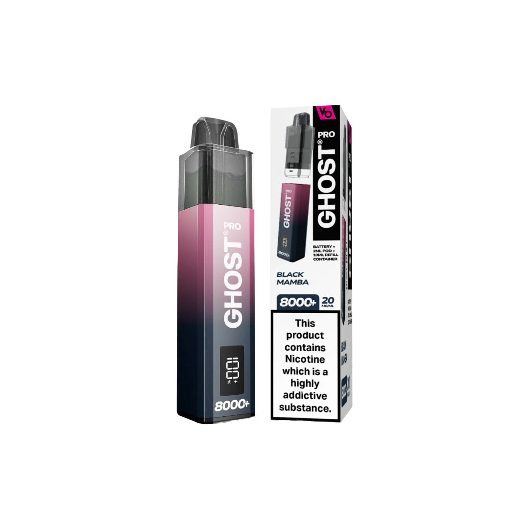 20mg Ghost Pro 8000+ By Vapes Bars Prefilled Pod Vape Kit