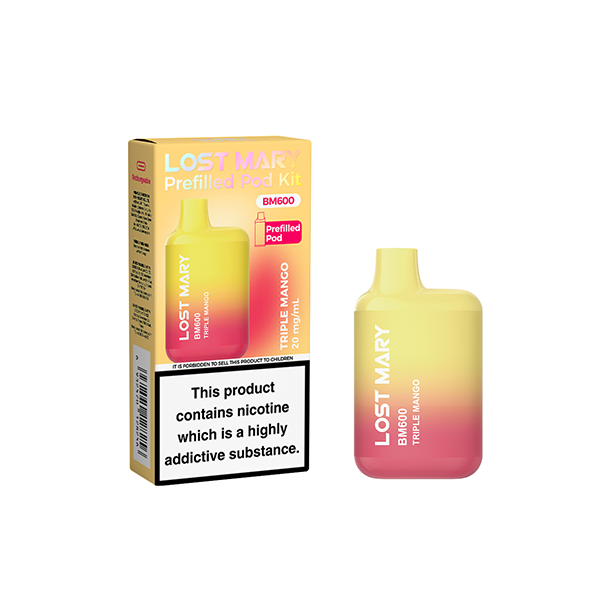 20mg Lost Mary BM600 Prefilled Pod Vape Kit 600 Puffs