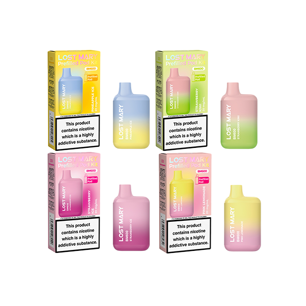 20mg Lost Mary BM600 Prefilled Pod Vape Kit 600 Puffs