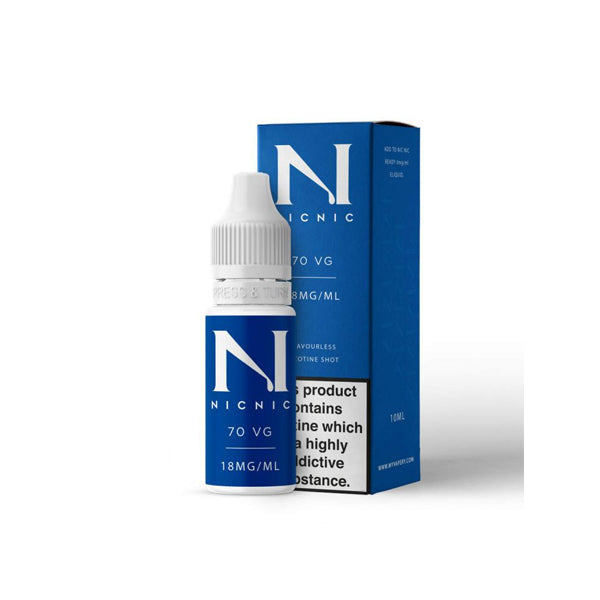 18mg Nic Nic Shot di nicotina insapore 10ml 70VG