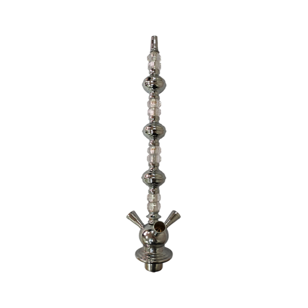 Large glass and metal hookah stem in assorted colors – front view