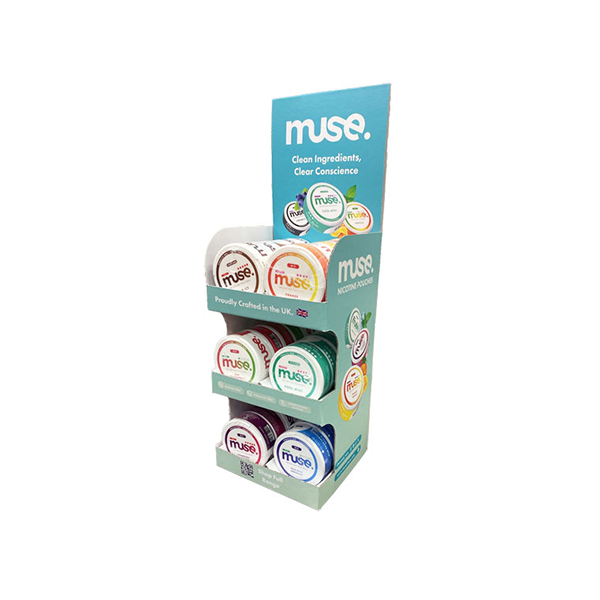 Muse 18mg Nicotine Pouches CDU Bundle with 30 units and free display