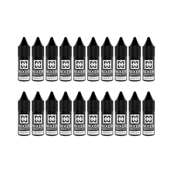 Nixer - Nic Shot - 50/50 Zero Nicotine Shot - 20 Pack